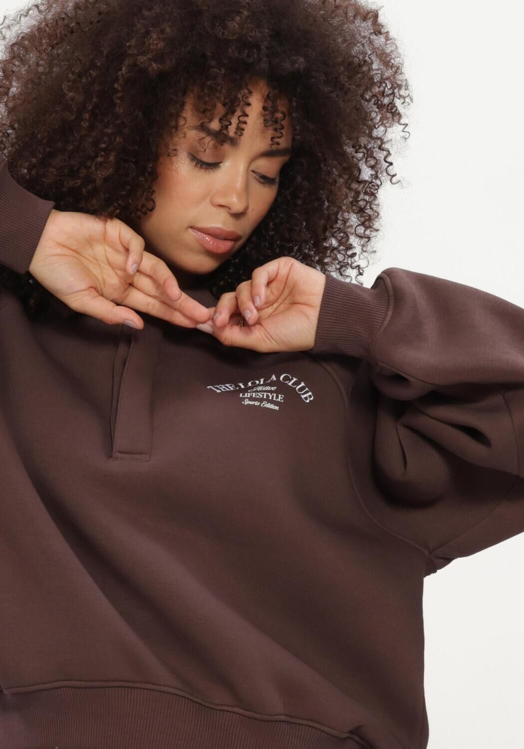 Bruine THE LOLA CLUB Sweater EBONY POLO SWEATER - large