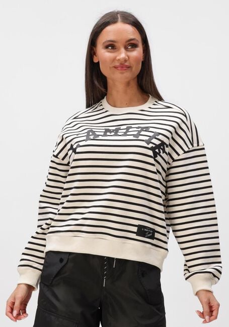 Witte HAUTE L'AMITI&Eacute; Trui STRIPE LOGO SWEAT - large