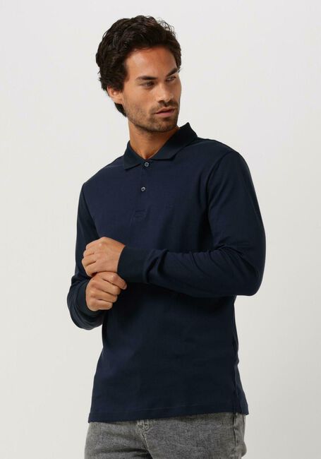 Donkerblauwe CALVIN KLEIN Polo SMOOTH COTTON SLIM LS POLO - large