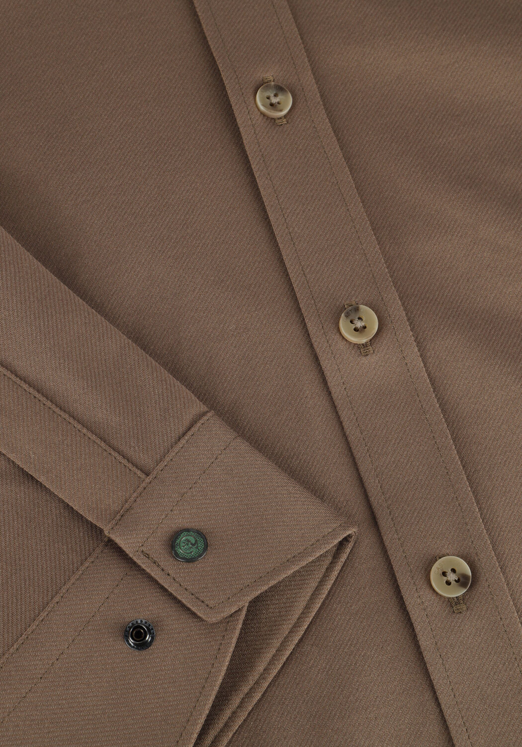 Bruine CAST IRON Casual overhemd LONG SLEEVE SHIRT TWILL JERSEY 2 TONE - large