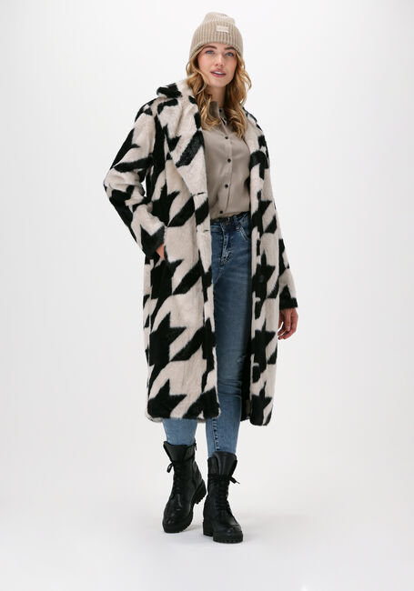 Zwarte GIACOMO THE JACKET Faux fur jas 11 PIED DE POULE LONG - large