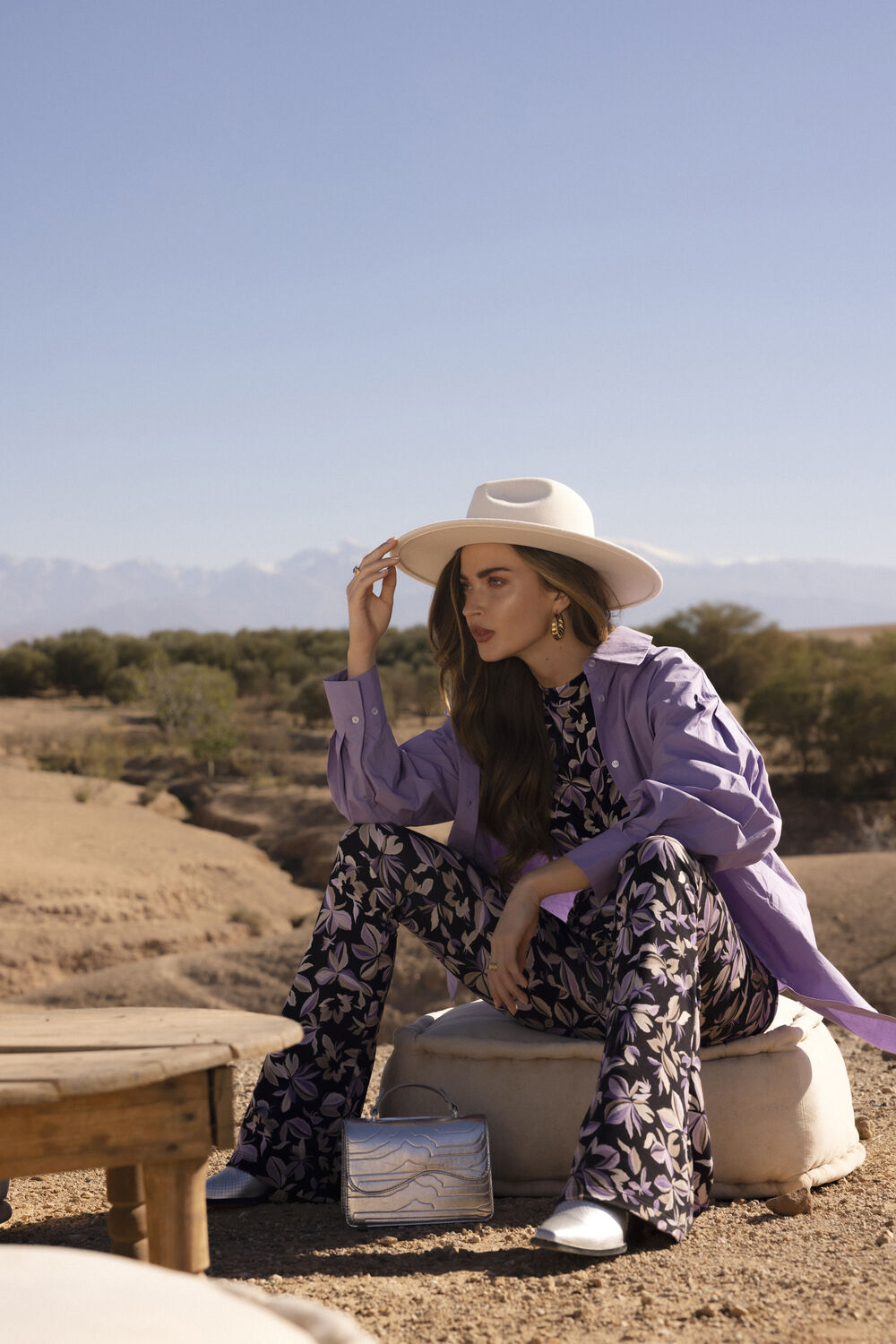 Paarse CATWALK JUNKIE Flared broek TR SLOW DANCE - large