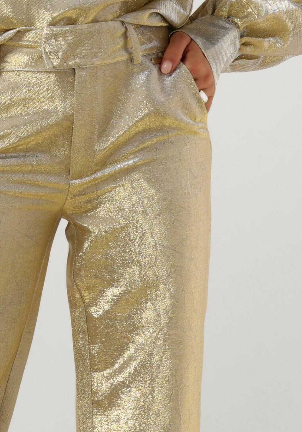 POM AMSTERDAM Dames Broeken Stardust Gold Pants Goud