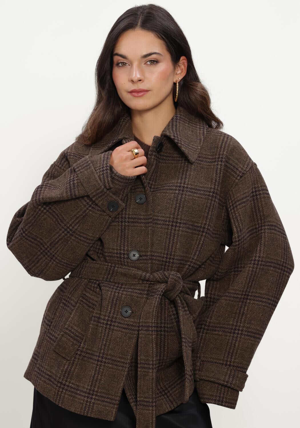 Bruine MSCH COPENHAGEN Jack MSCHAMARANDA JACKET CHK - large