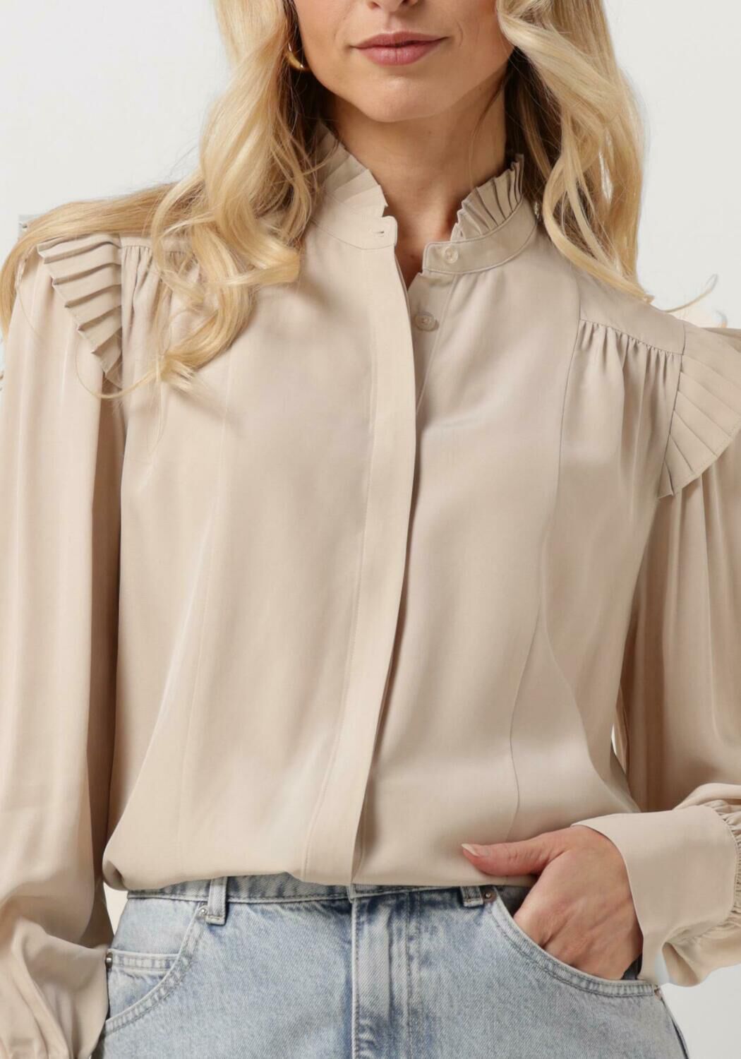 SECOND FEMALE Dames Blouses Kaia Shirt Beige