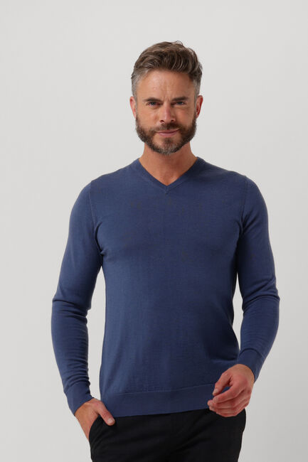 Blauwe PROFUOMO Trui PULLOVER V-NECK - large