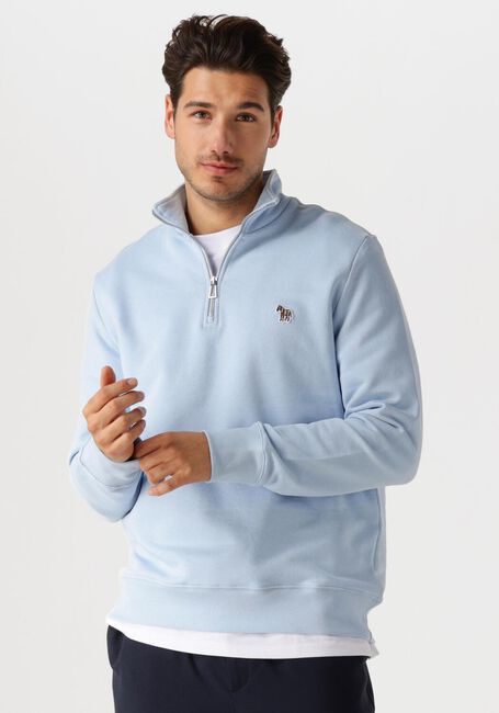 Blauwe PS PAUL SMITH Trui MENS LS REG FIT HALF ZIP TOP ZEBRA - large