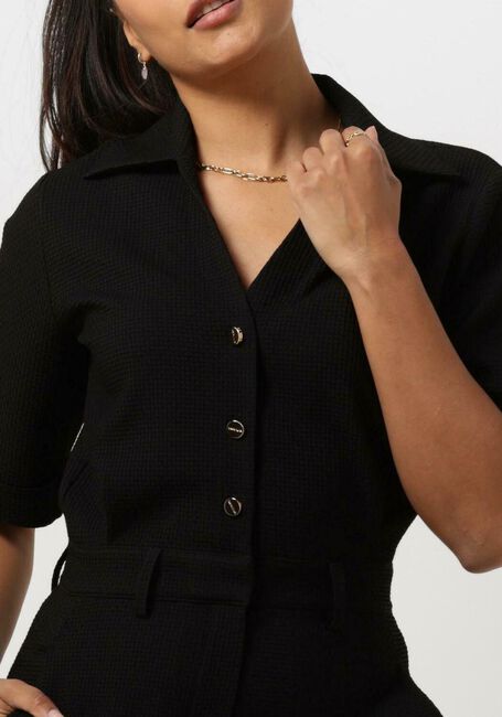 Zwarte VANILIA Jumpsuit WAFEL SHORTSLEEVE - large