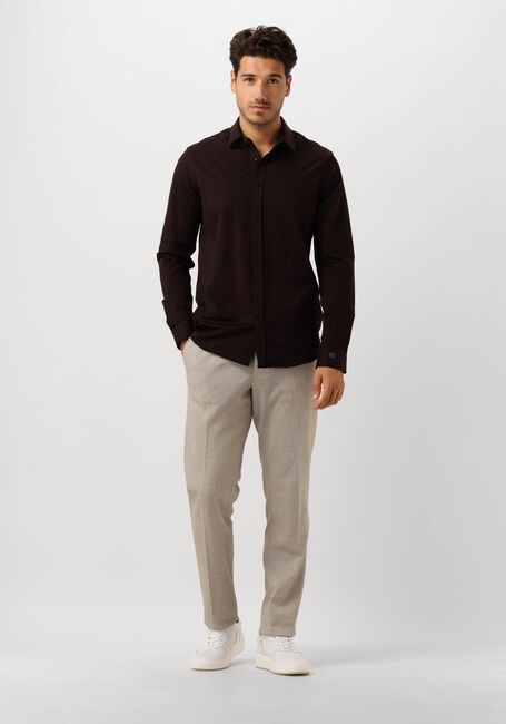 Bruine CAST IRON Casual overhemd LONG SLEEVE SHIRT TWILL JERSEY 2 TONE - large