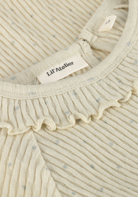 Ecru LIL' ATELIER T-shirt NMFFICUDIA LS SLIM TOP LIL - large