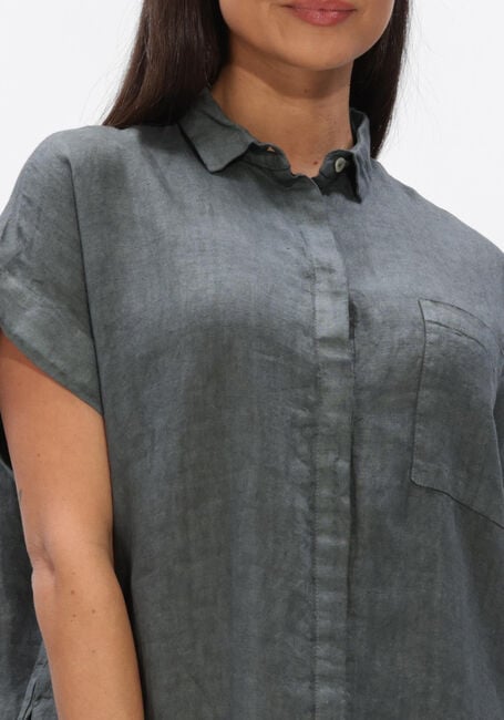 Donkergroene BY-BAR Mini jurk HELLA LINEN DRESS - large