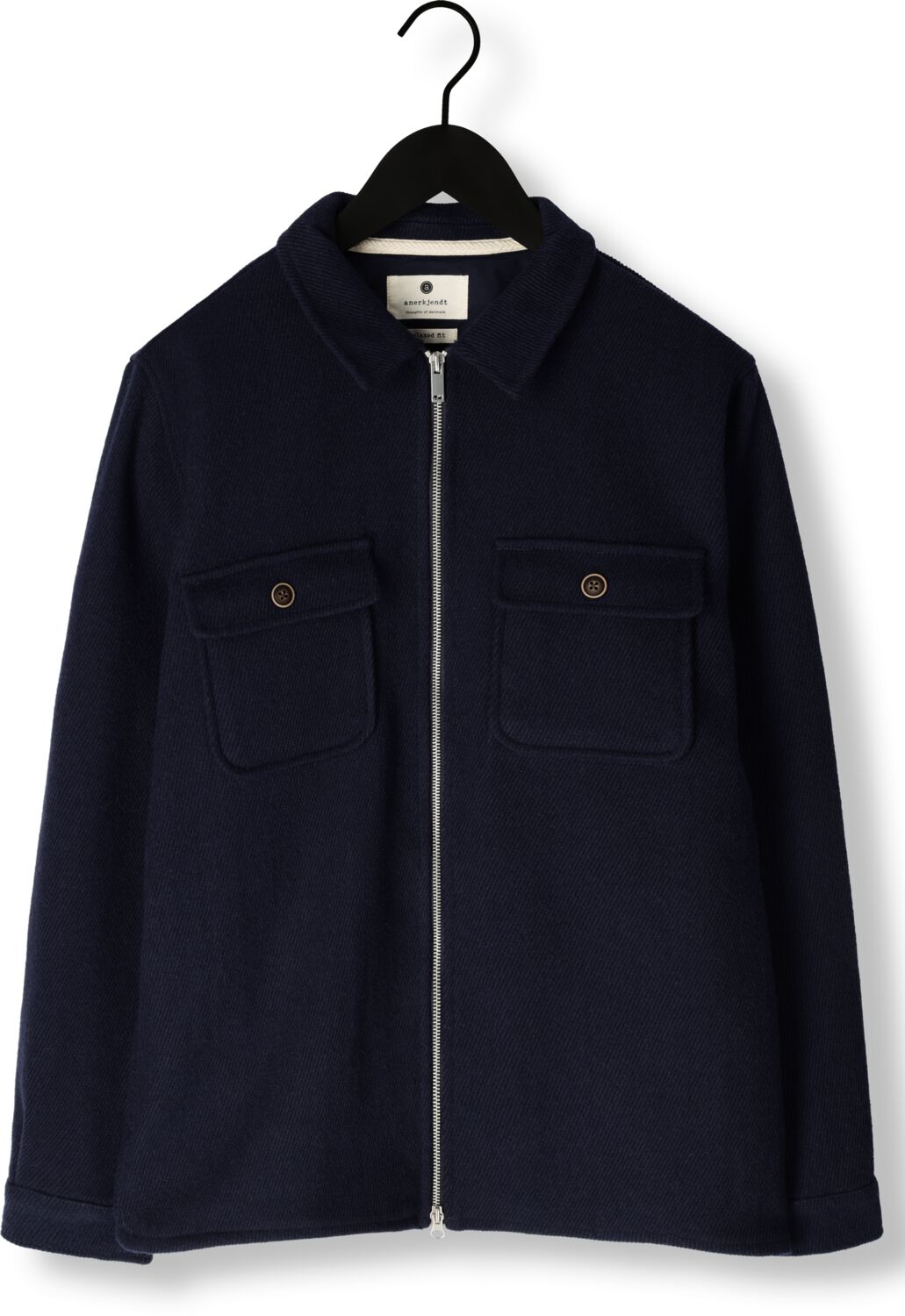 ANERKJENDT Heren Overshirts Akhanky Heavy Twill Overshirt Blauw