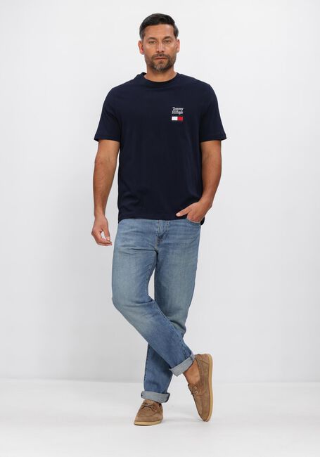 Donkerblauwe TOMMY HILFIGER T-shirt BRAND LOVE TEXT STACK TEE - large