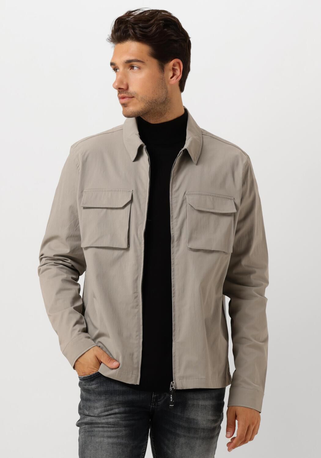 Pure Path Taupe Overshirt voor Stijlvolle Mannen Beige Heren