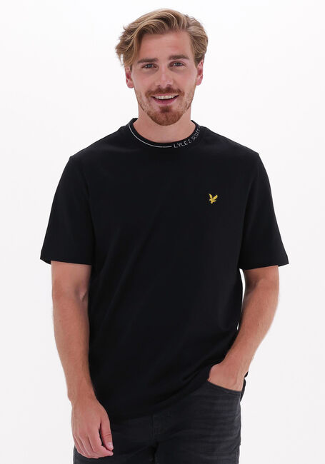 Zwarte LYLE & SCOTT T-shirt BRANDED RINGER TSHIRT - large