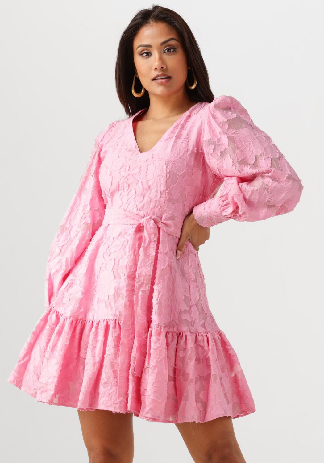 SELECTED FEMME Dames Jurken Slfcalli-sadie Ls Short V-neck Dress Ff Roze