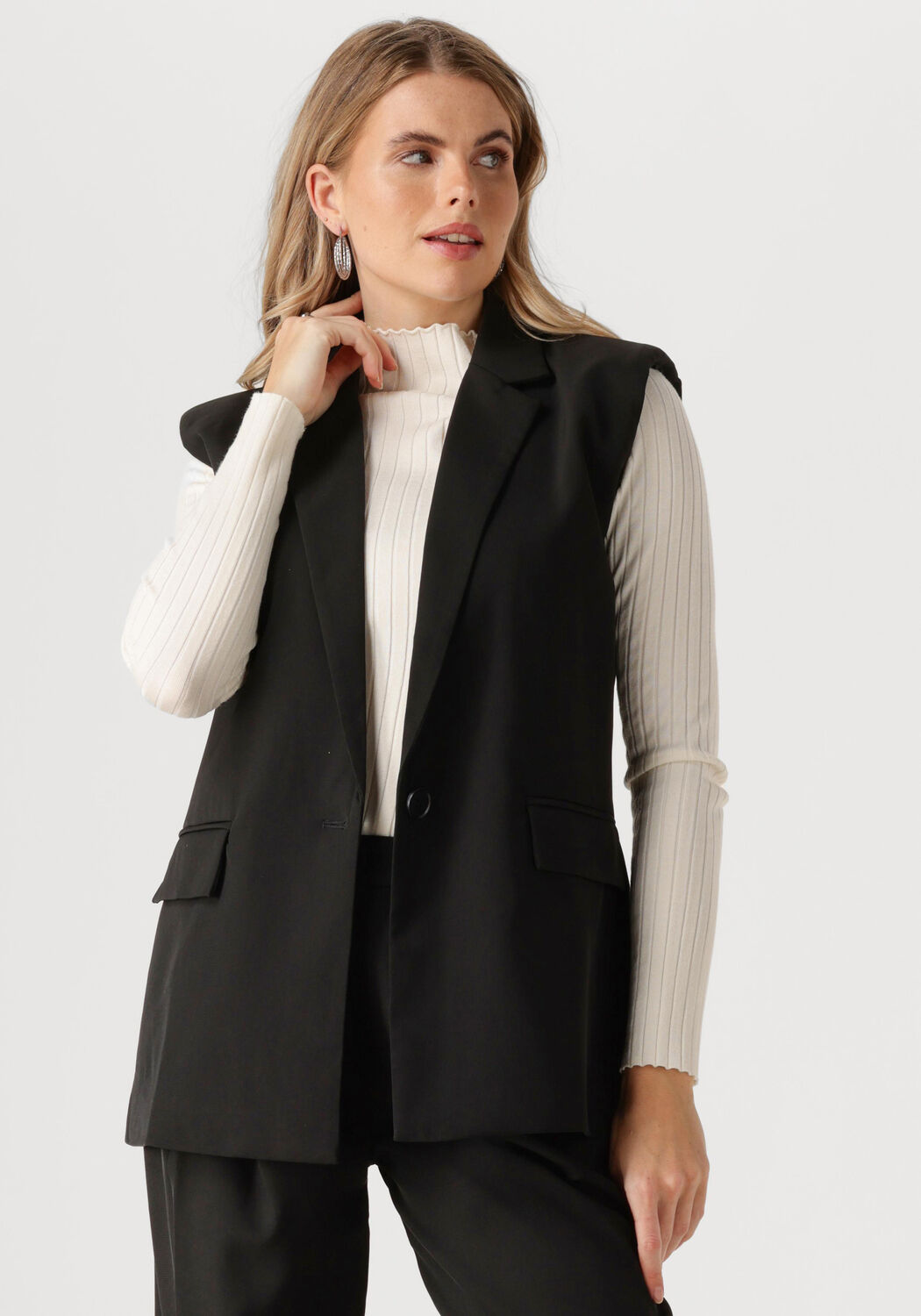 Ydence Zwarte Blazer Gilet voor Vrouwen Black Dames
