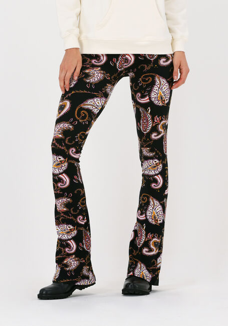 Zwarte COLOURFUL REBEL Flared broek PAISLEY PEACHED FLARE PANTS - large