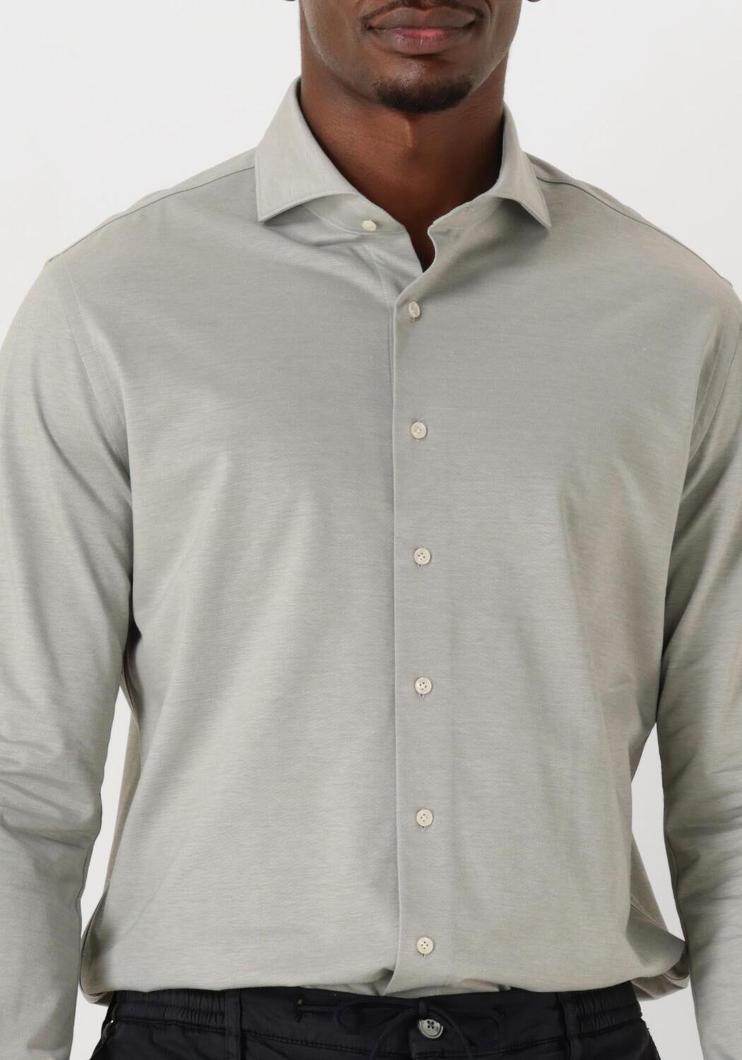 PROFUOMO Heren Overhemden Shirt X-cutaway Japanese Knitted Grijs