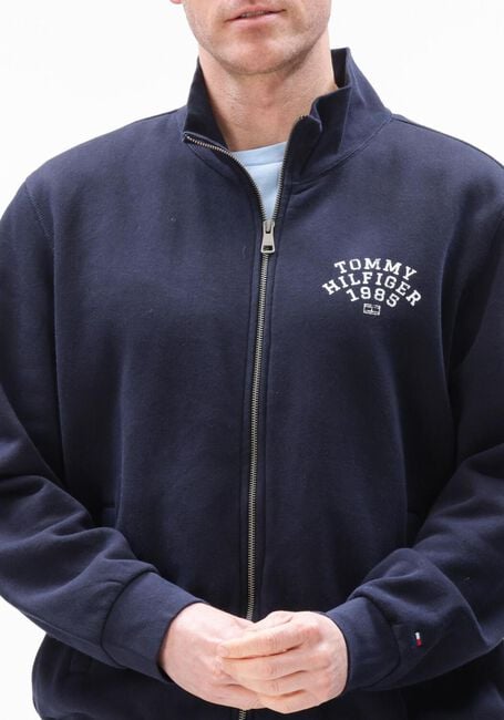 Donkerblauwe TOMMY HILFIGER Sweater HILFIGER ARCH STAND COLLAR ZIP - large