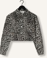 Bruine COLOURFUL REBEL Blouses OLLE LEOPARD CROPPED DENIM BLOUSE Bruine COLOURFUL REBEL Blouses OLLE LEOPARD CROPPED DENIM BLOUSE - medium
