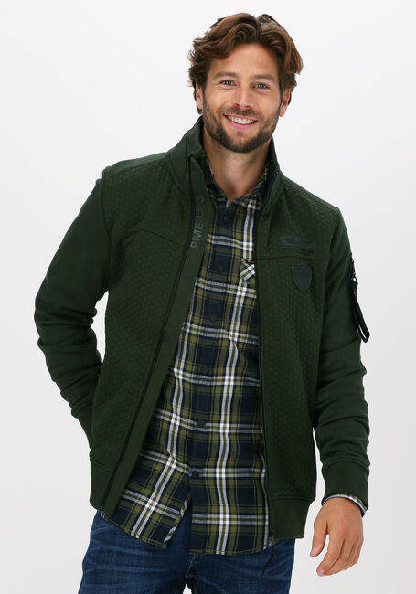 Groene PME LEGEND Vest ZIP JACKET STRUCTURE SWEAT - large