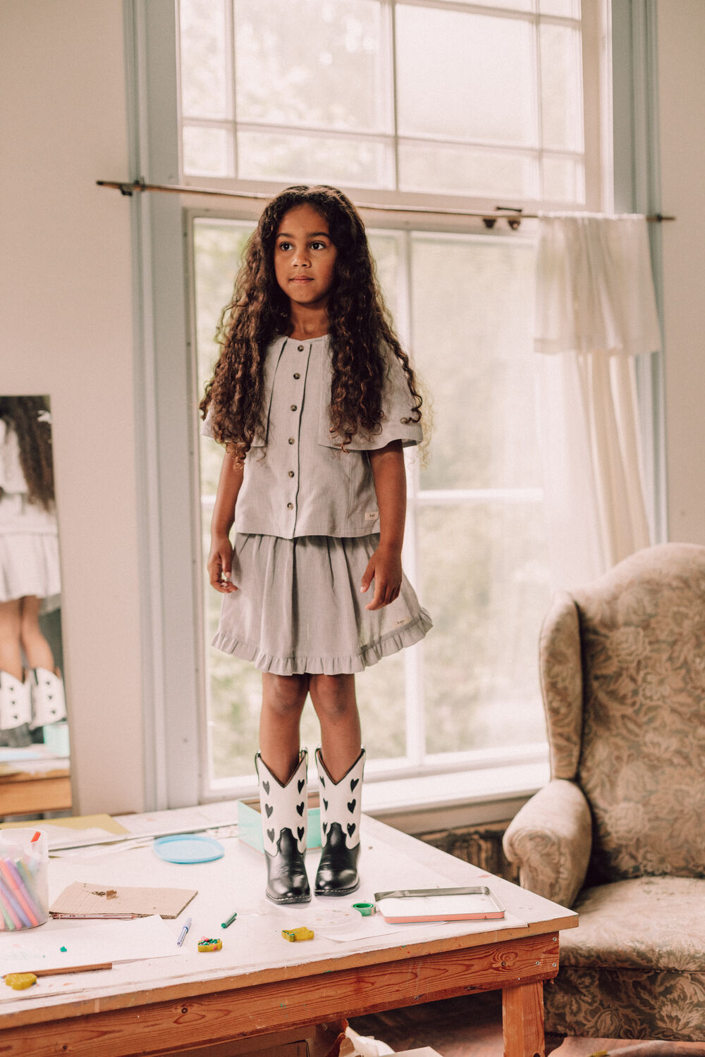 Grijze BAJE STUDIO Blouses LISS - large