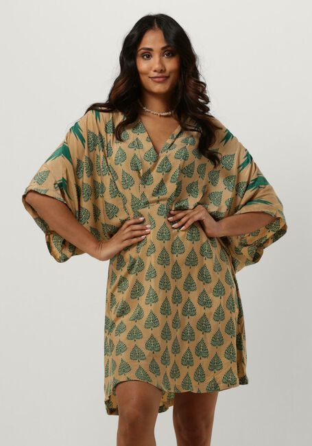 Beige SISSEL EDELBO Midi jurk RODRIGO SHORT CAFTAN DRESS - large