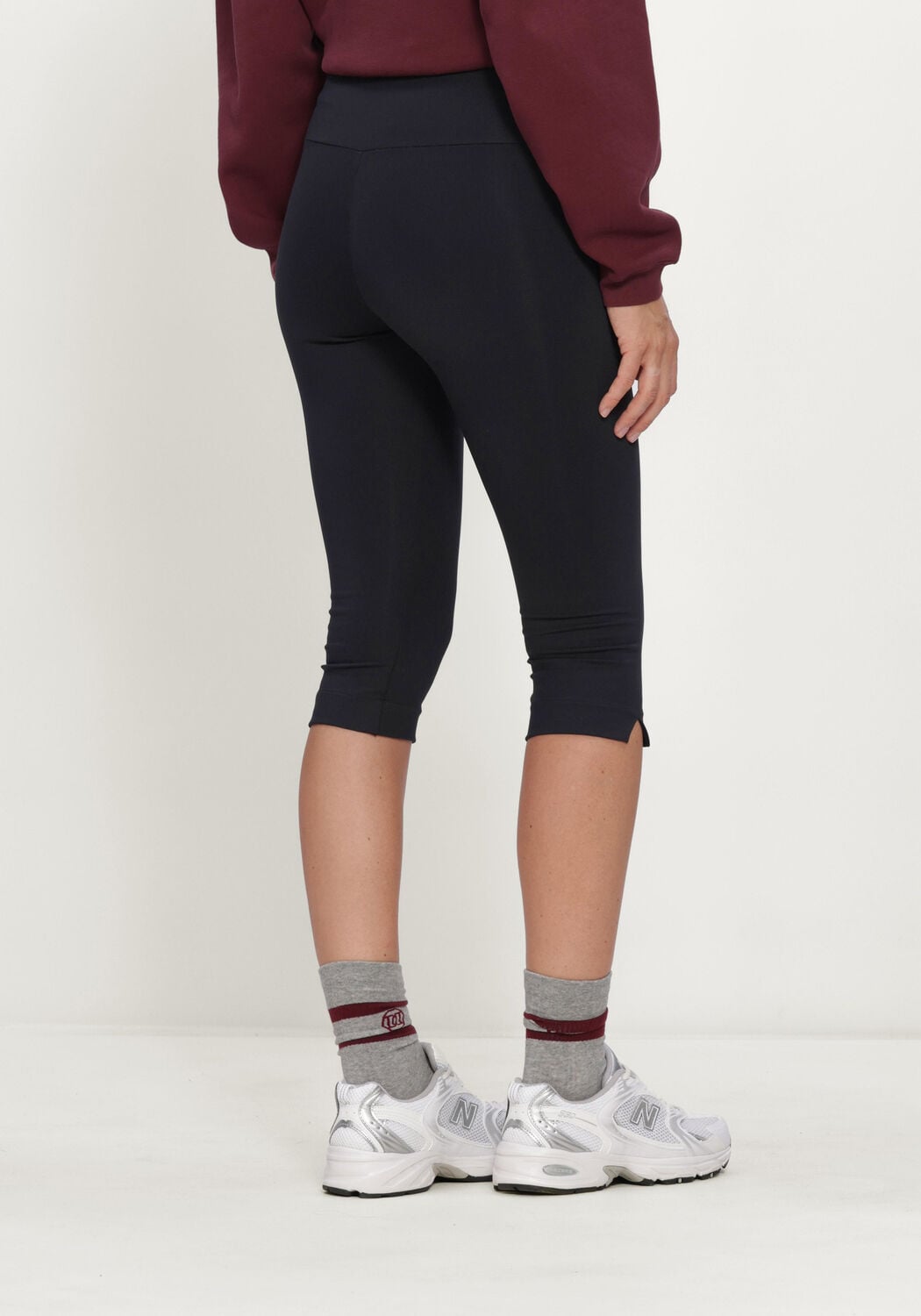 Zwarte DEBLON SPORTS Sportleggings CAPRI SLIT LEGGINGS HIGH WAIST - large