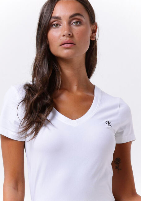 Witte CALVIN KLEIN T-shirt CK EMBROIDERY STRETCH - large
