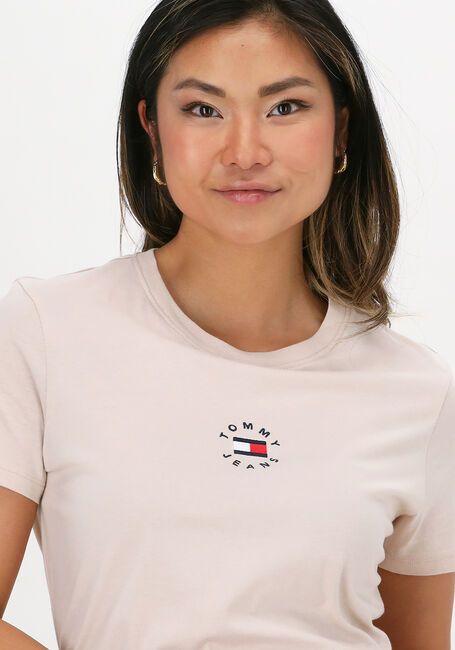 Beige TOMMY JEANS T-shirt TJW SLIM TINY TOMMY 2 TEE - large
