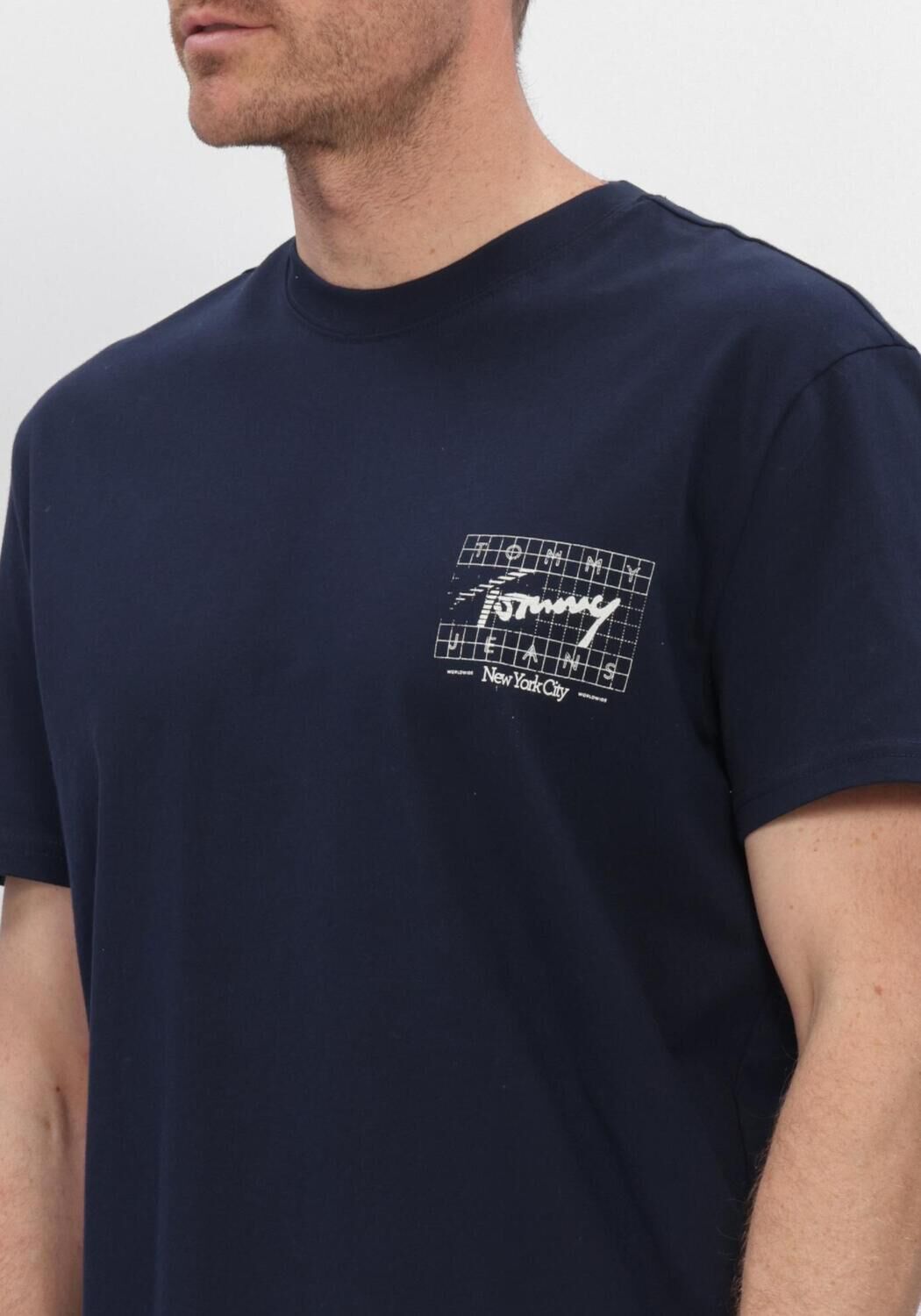 Donkerblauwe TOMMY JEANS Polo TJM REG SIGN FLAG SS TEE EXT - large