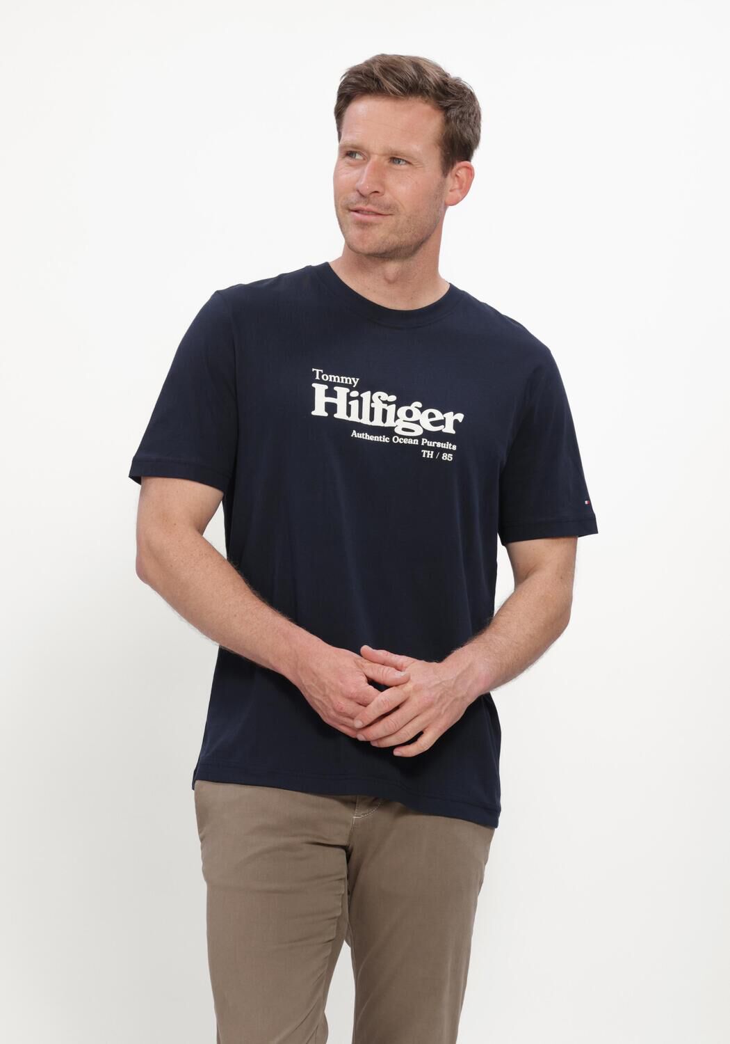 Donkerblauwe TOMMY HILFIGER T-shirt NAUTICAL CHEST GRAPHIC REG TEE - large