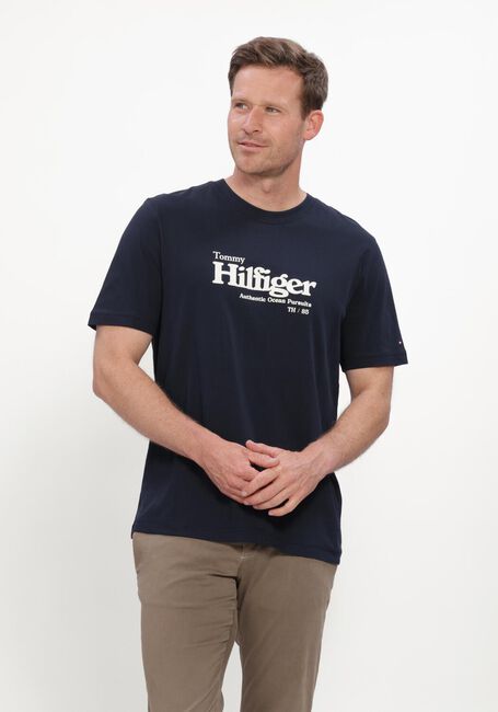 Donkerblauwe TOMMY HILFIGER T-shirt NAUTICAL CHEST GRAPHIC REG TEE - large
