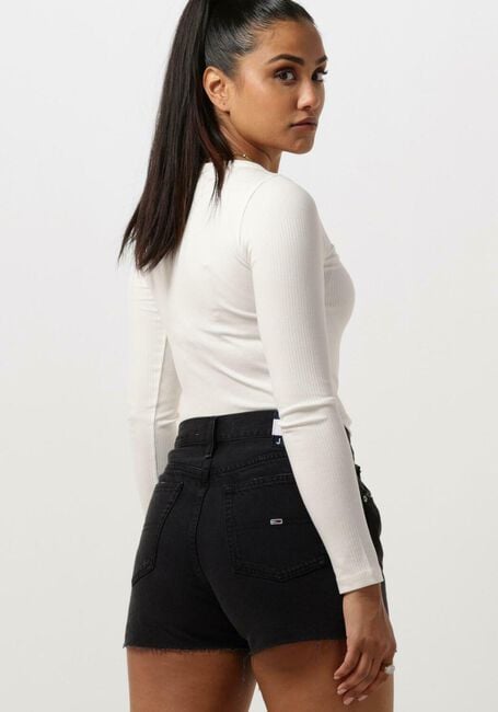 Ecru TOMMY HILFIGER Top SLIM 5X2 RIB O-NK LS - large