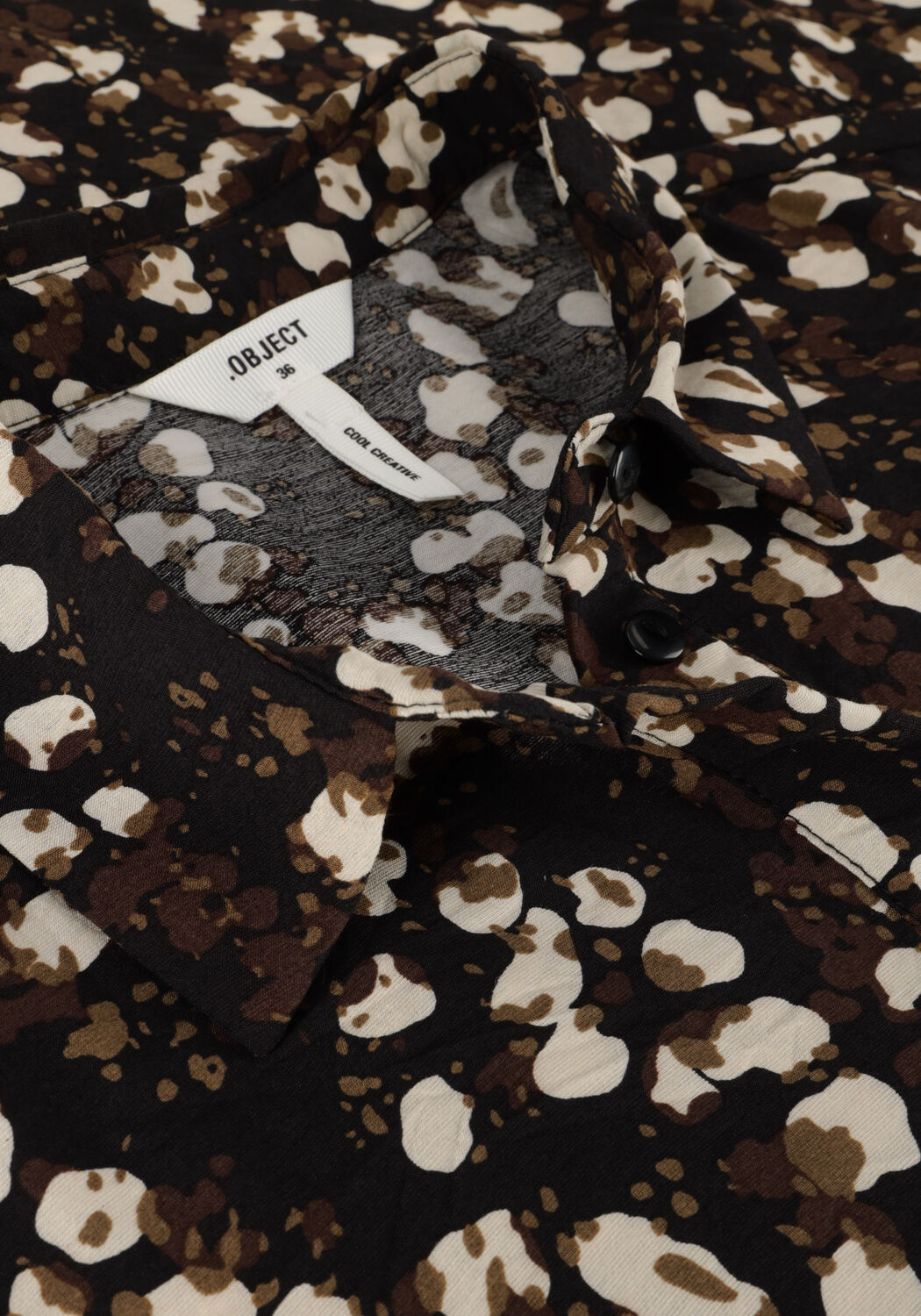 Zwarte OBJECT Midi jurk OBJLEONORA L/S SHIRT DRESS NOOS - large