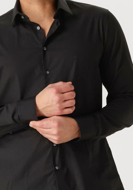 Zwarte CALVIN KLEIN Klassiek overhemd POPLIN STRETCH SLIM SHIRT - large