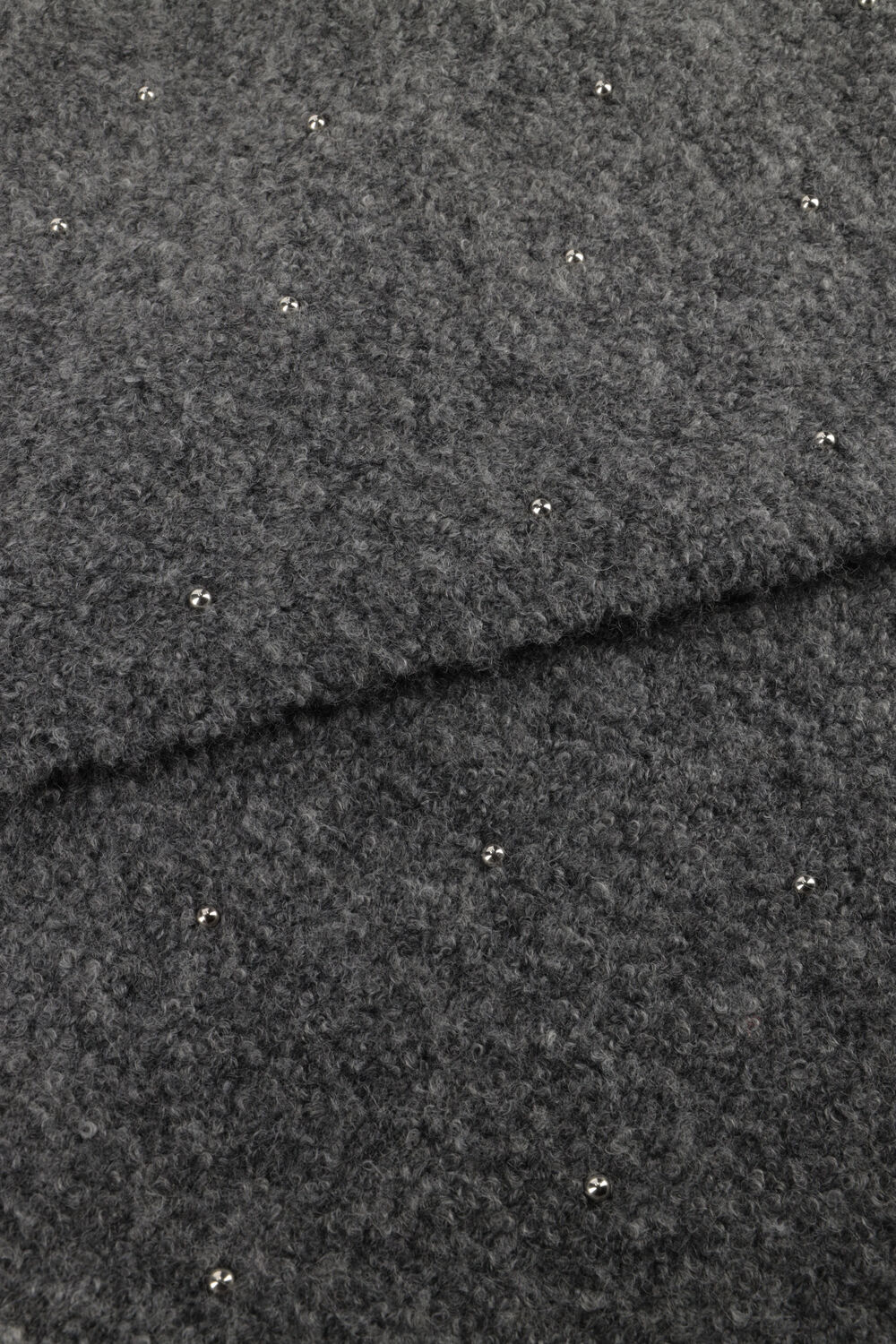 Donkergrijze STUDIO AR Sjaal ALICE BOUCLE KNIT - large