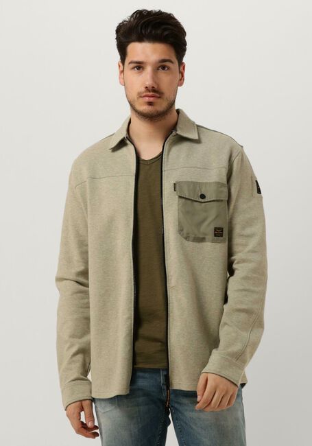 Olijf PME LEGEND Overshirt LONG SLEEVE SHIRT SPACER SWEAT OVERSHIRT - large