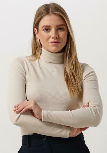 Beige TOMMY JEANS Coltrui TJW ESSENTIAL RIB TURTLENECK - large