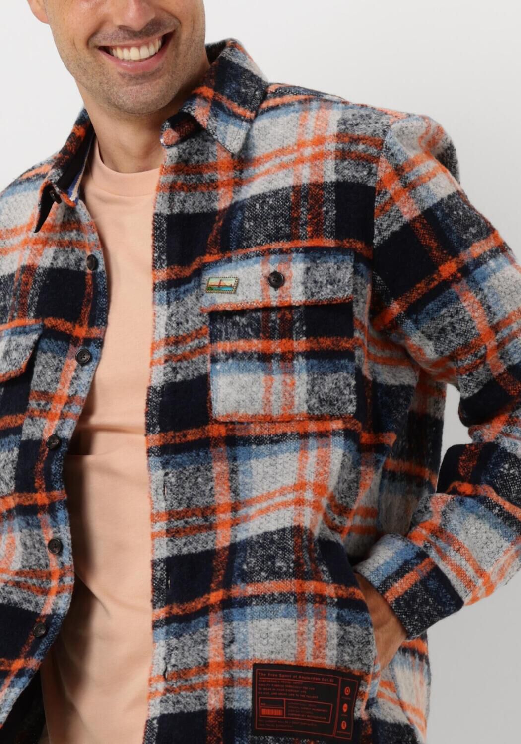 SCOTCH & SODA Heren Overhemden Relaxed Fit Yarn-dyed Fleece Overshirt Multi