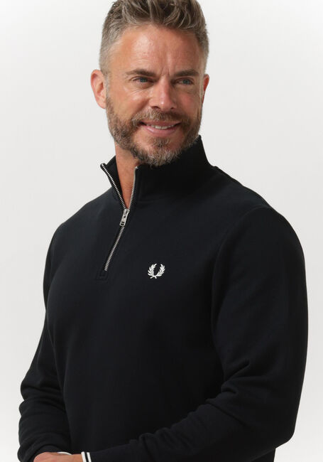 Donkerblauwe FRED PERRY Sweater HALF ZIP SWEATSHIRT - large