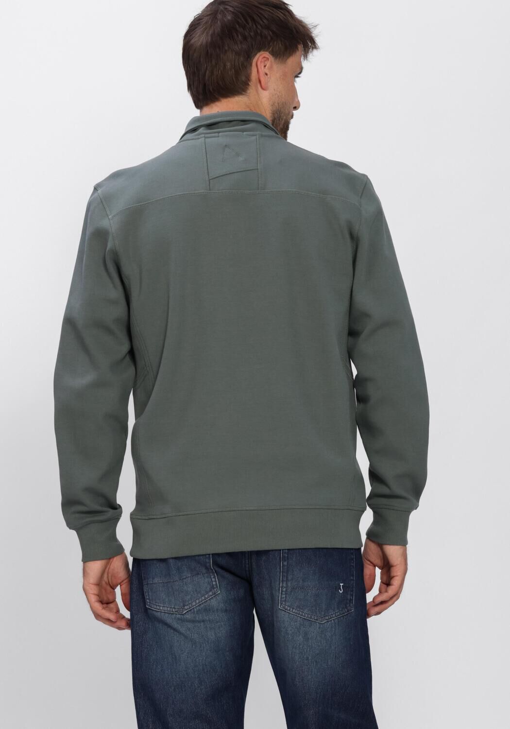 Donkergroene CHASIN Trui RYDEN ZIP-UP - large