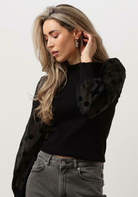 Zwarte Y.A.S. Trui YASDOTME LS KNIT PULLOVER - large