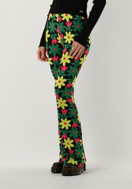 Gebroken wit COLOURFUL REBEL Flared broek BIG FLOWER PEACHED EXTRA FLARE PANTS - large
