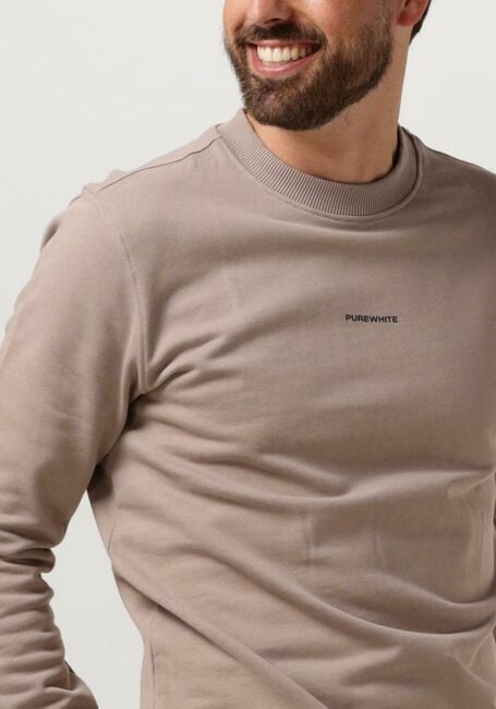 Taupe PUREWHITE Trui CREWNECK WITH FRONT PRINT AND BACK ARTWORK - large