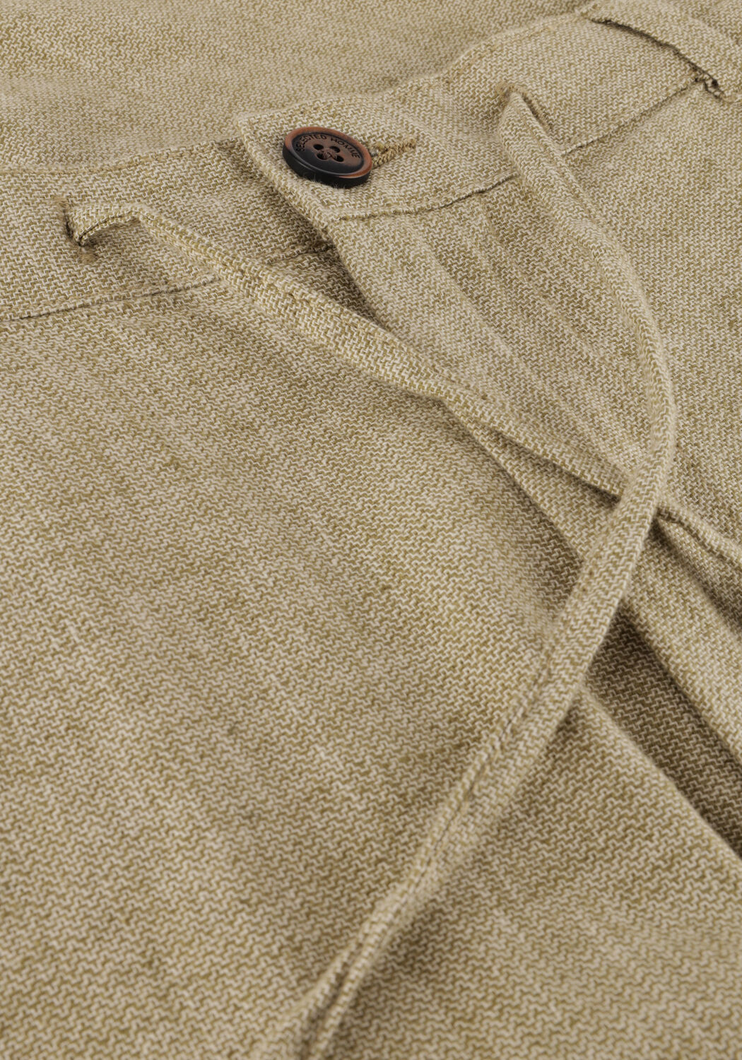 Olijf SELECTED MEN Korte broek SLHCOMFORT-BRODY LINEN SHORTS - large