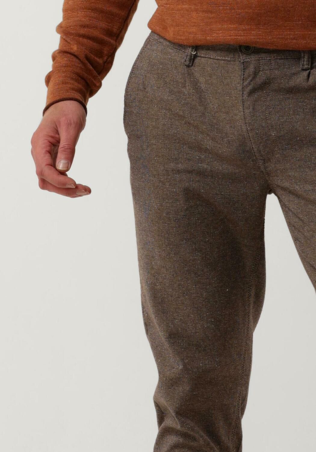 CAST IRON Heren Broeken Chino Wool Structure Taupe