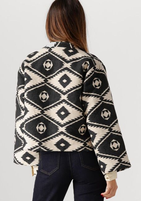 Zwarte SUMMUM Jack SHORT ROUND NECK JACKET GEO AZTEK - large