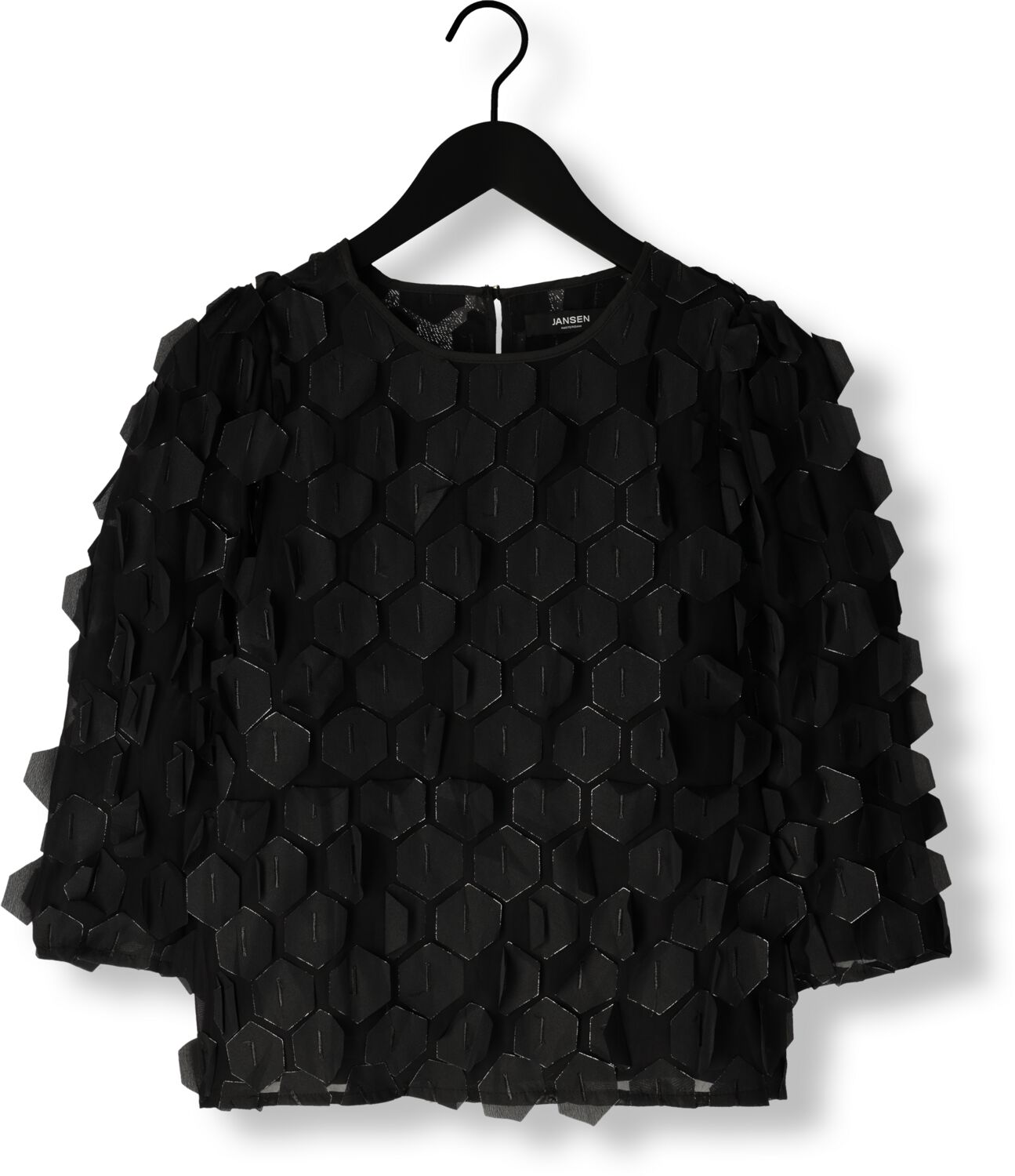 JANSEN AMSTERDAM Dames Tops & T-shirts 3d177 Blouse Pepper Zwart